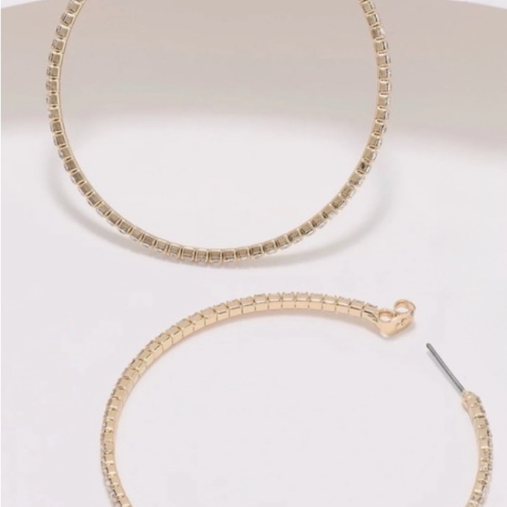 Joan Rivers Gold Tone Hoop Earrings